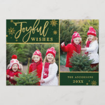 Joyful Gold Frame Weihnachten 2 FOTO Gruß