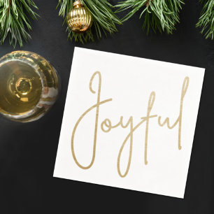 JOYFUL Gold Imitate Fox White Napkins Serviette