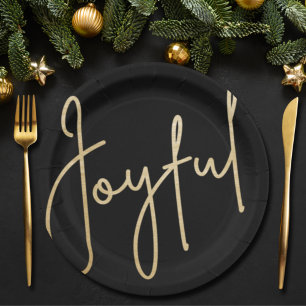 JOYFUL Gold Imitate Schwarzer Urlaub Pappteller