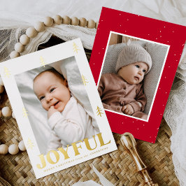 Joyful Gold Trees 2 Foto Folien Feiertagskarte