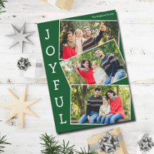 Joyful Green 3 Family Foto Collage Weihnachten