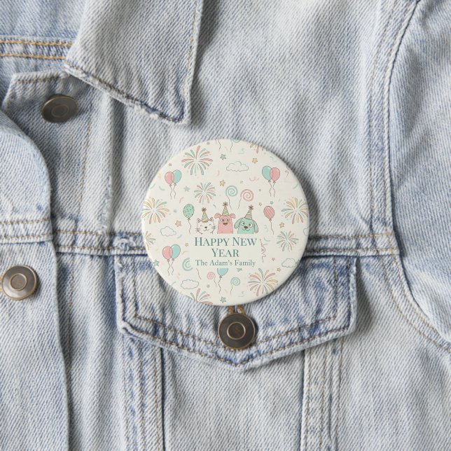 Joyful Happy New Year 2026  Button (Beispiel)