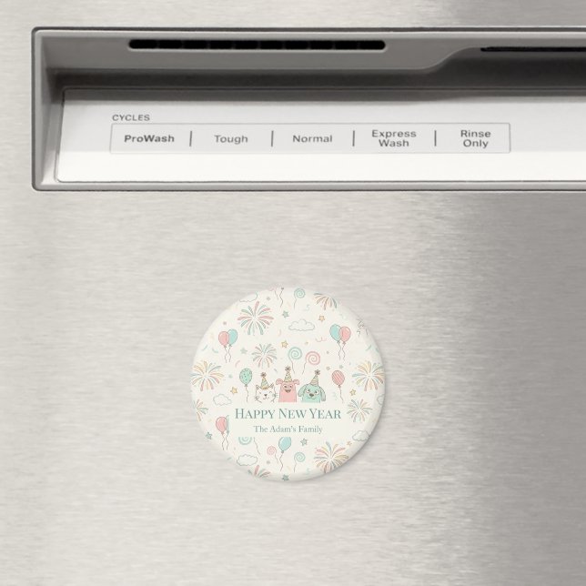 Joyful Happy New Year 2026 Keychain Magnet (In Situ (Geschirrspüler))