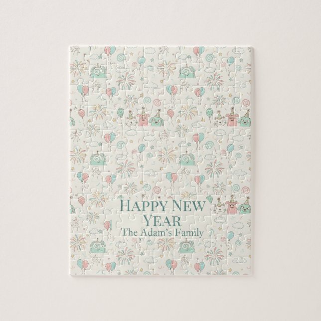 Joyful Happy New Year 2026 Kids Custom Name (Vertikal)