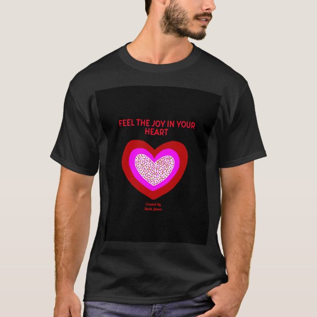 Joyful Heart Men's Black Basic T Shirt (Vorderseite)