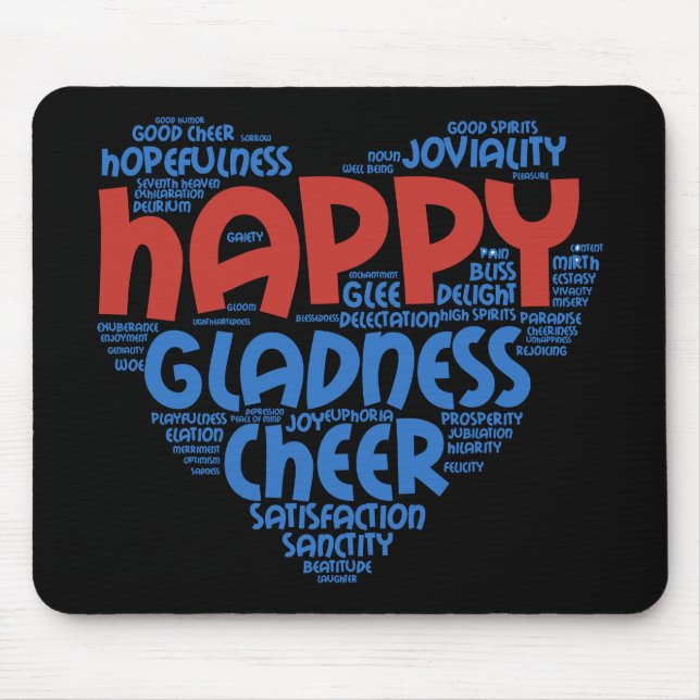 Joyful Heart Typografy Mousepad (Vorne)