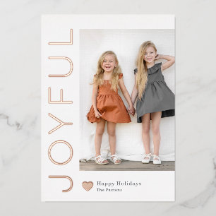 Joyful Heft Foil Holiday Card Editable Farbe Folieneinladung