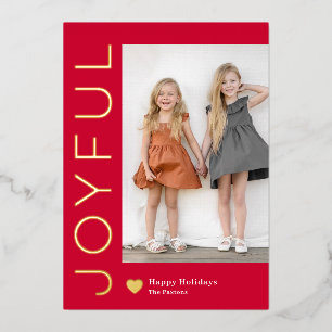 Joyful Heft Foil Holiday Card Editable Farbe Folieneinladung