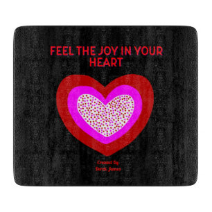 Joyful Herz Glass Cutting Board Schneidebrett
