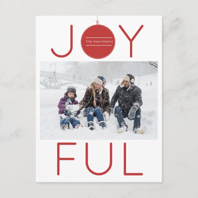 Joyful Holiday Foto Postkarte (Vorderseite)