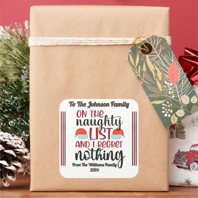 Joyful Holiday Geschenksticker Quadratischer Aufkleber (Feiertag)