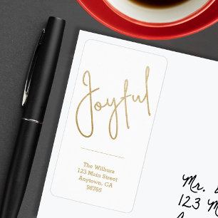 JOYFUL Holiday wünscht Gold Imitate Fossilienmuseu Adressaufkleber