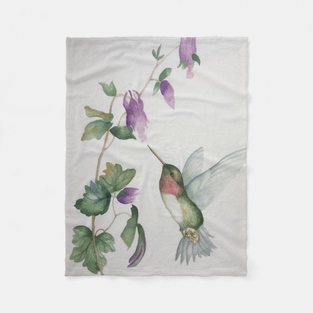 Joyful Hummingbird Garden Fleecedecke (Vorderseite)