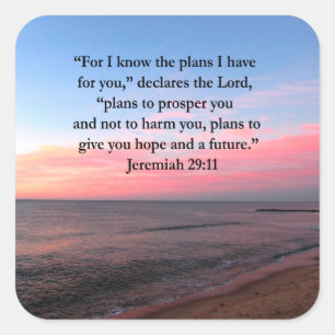 JOYFUL JEREMIAH 29:11 SUNRISE QUADRATISCHER AUFKLEBER