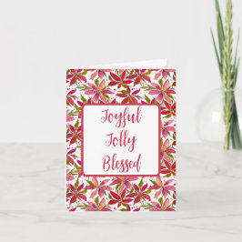 Joyful Jolly gesegnete Poinsettia Holiday Card Karte