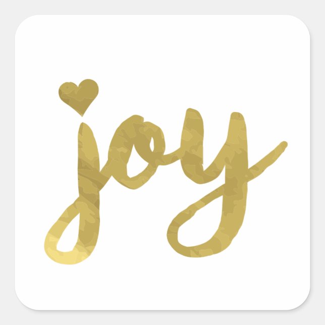 Joyful Joyful Ich habe Joy Full of Joy Gold Art Go Quadratischer Aufkleber (Vorderseite)