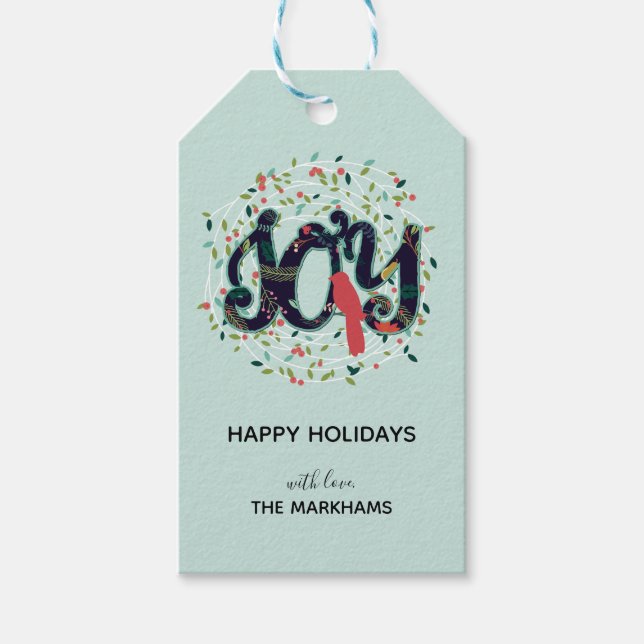 Joyful Joyful Weihnachtsgeschenk Tag Geschenkanhänger (Vorderseite)