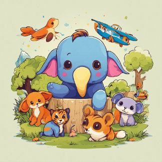 Joyful Jungle Buddies Throw Kissen