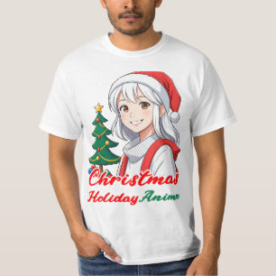 Joyful kawaii girl - Christmas Holiday Anime T-Shirt