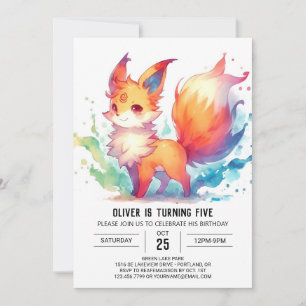Joyful Kids Fox Birthday Einladung