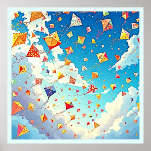 Joyful Kites Soaring High Poster