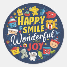 Joyful Lächeln Classic Round Stickers