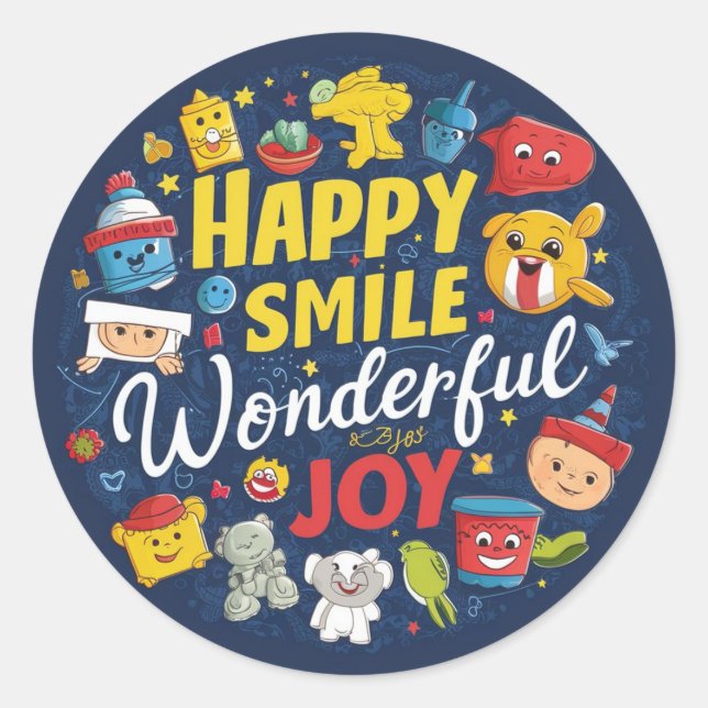 Joyful Lächeln Classic Round Stickers (Vorderseite)