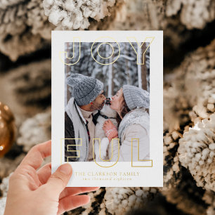 Joyful Letters Foil Carte de vacances