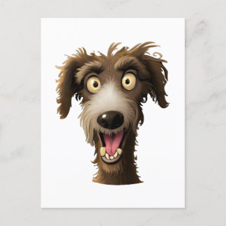Joyful Lurcher - Cheeky Cartoon Hund Postkarte