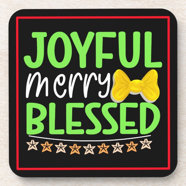 Joyful Merry gesegnet-81053 Getränkeuntersetzer (Vorderseite)