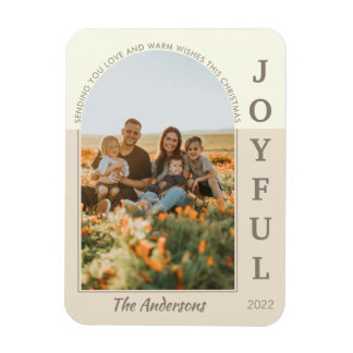 Joyful Modern Minimalistisch Boho Arch Foto Beige Magnet