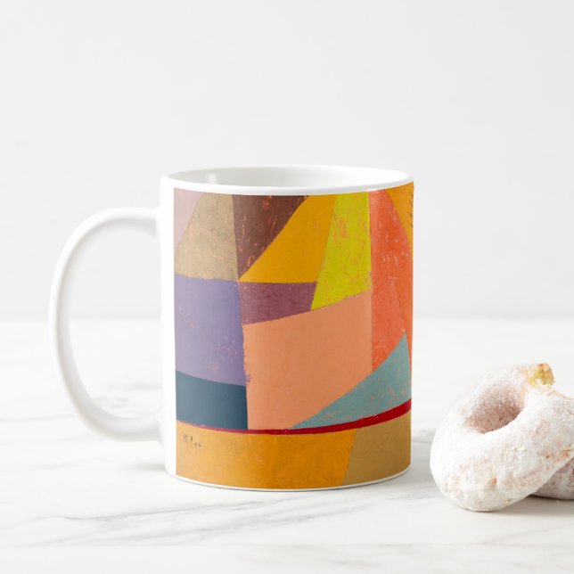Joyful Mountain Landscape, Paul Klee Abstrakte Kun Kaffeetasse (Mit Donut)