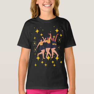 "Joyful Moves - Three Dancing Girls Art T-Shirt" T-Shirt