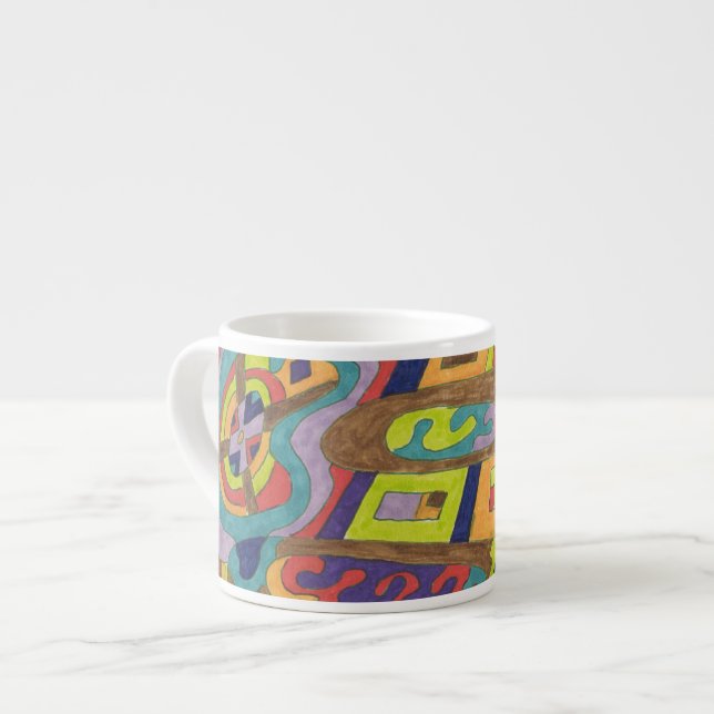 "Joyful Noise" Abstrakte Kunst Espressotasse (Vorderseite Links)