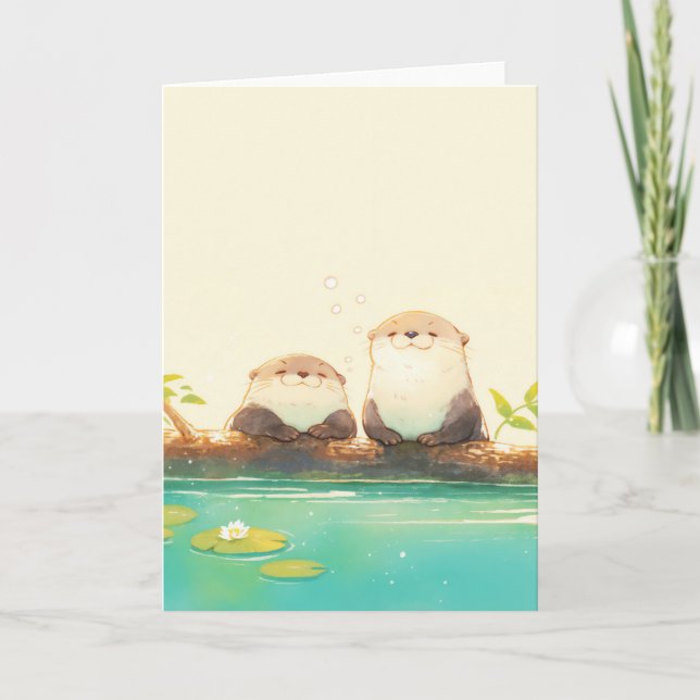 Joyful Otter Duo by Water Karte (Vorderseite)