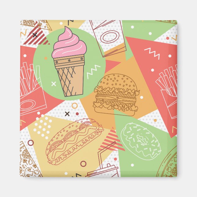 Joyful pastel girly abstract and illustrations  magnet (Vorne)