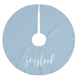 Joyful Pastell Blue Script Weihnachtsfeiertag Polyester Weihnachtsbaumdecke