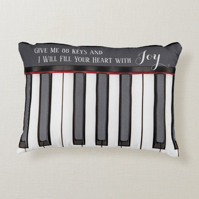 Joyful Piano Music Quotes Dekokissen (Rückseite)