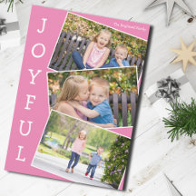 Joyful Pink 3 Kinder Foto Collage Niedlich Weihnac