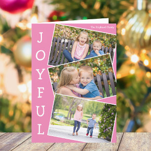 Joyful Pink Enfants Photo mignonne Plier Carte de 