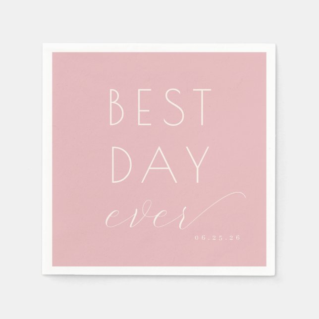 Joyful Pink Typographic Celebration Serviette (Vorderseite)