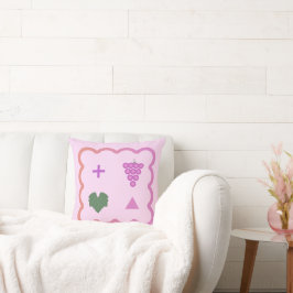 Joyful Pink with Faith Fruit (Grape) and Cross Kissen