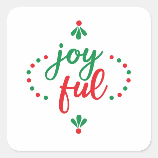 Joyful Quadratischer Aufkleber (Vorderseite)