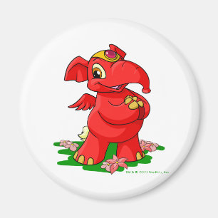 Joyful red Elephante in Shenkuu Magnet