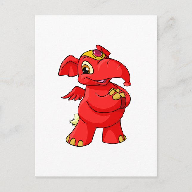 Joyful red Elephante Postkarte (Vorderseite)