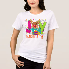 "JOYful Reindeer Christmas Tee" Tri-Blend Shirt