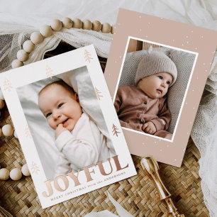 Joyful Rose Gold Trees 2 Foto Folien Feiertagskarte