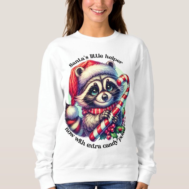 Joyful Schläger in der Weihnachtsmannmütze Sweatshirt (Vorderseite)