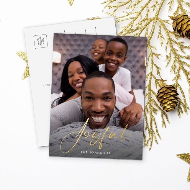 Joyful Script-Foto Folien Feiertagspostkarte (Von Creator hochgeladen)