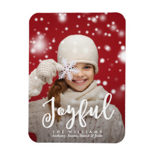 Joyful Script Moderne Weihnachten   FOTO Magnet